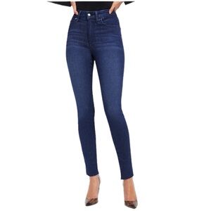 Good American Good Leg Chewed Hem Skinny Jeans Size 10/30 Blue168